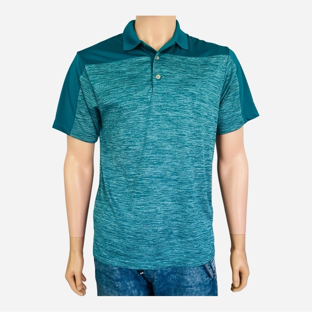 Pro Tour teal golf polo shirt Men Small short sleeve collared buttons logo